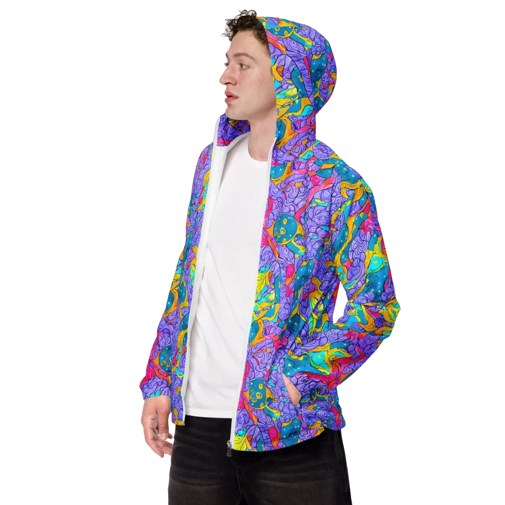 Lavender Lightning on Men's Windbreaker — Left Front