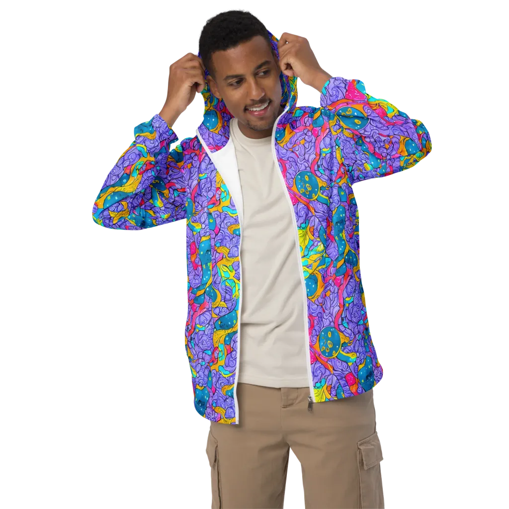Lavender Lightning on Men's Windbreaker — Front