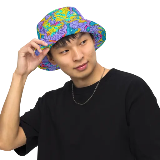 Lavender Lightning on a Reversible Bucket Hat