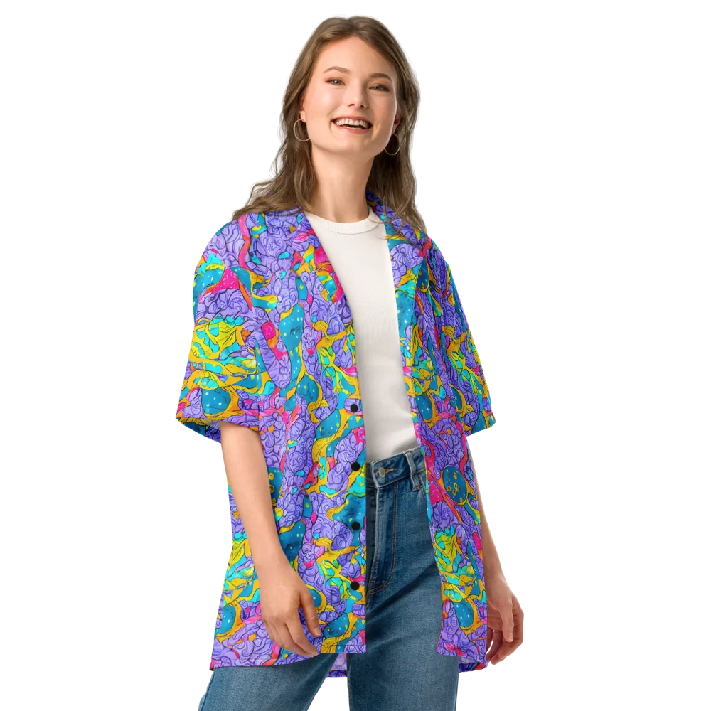 Lavender Lightning on Button Shirt — Front