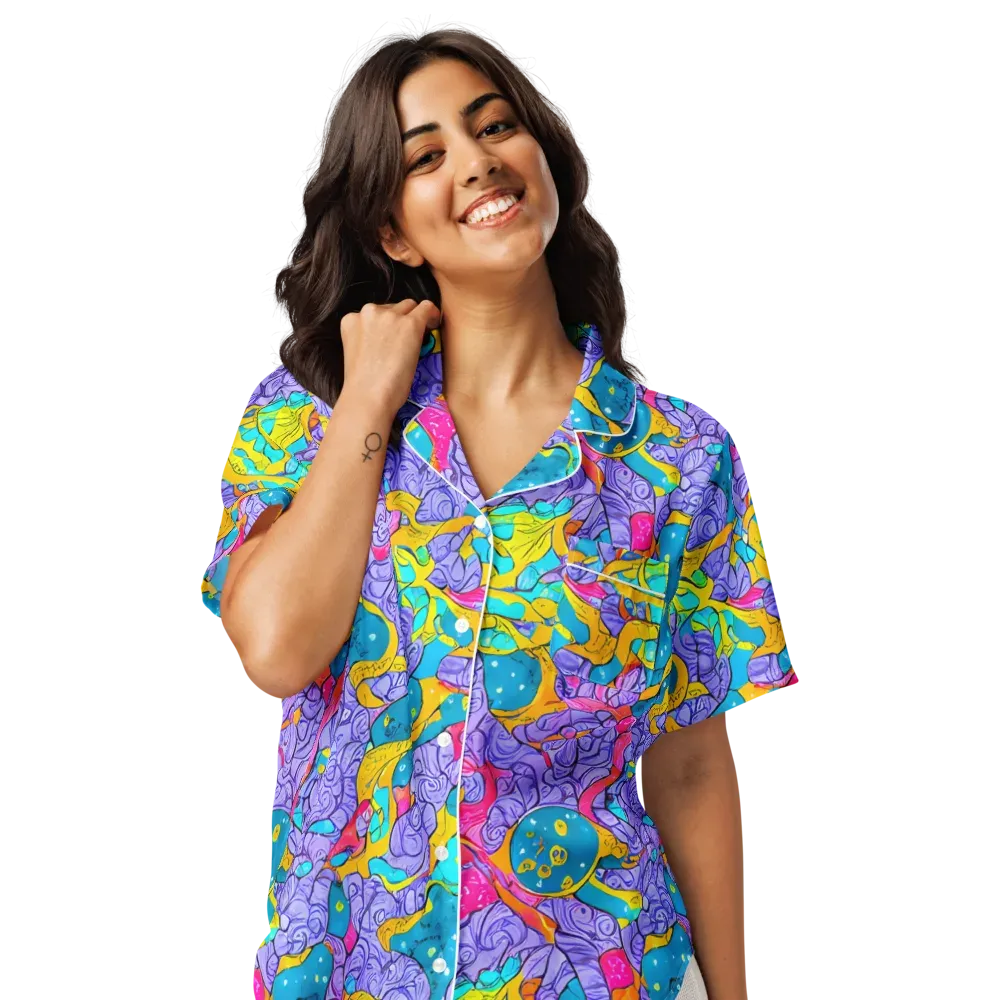 Lavender Lightning on Women's Short Sleeve Pajama Top — Front