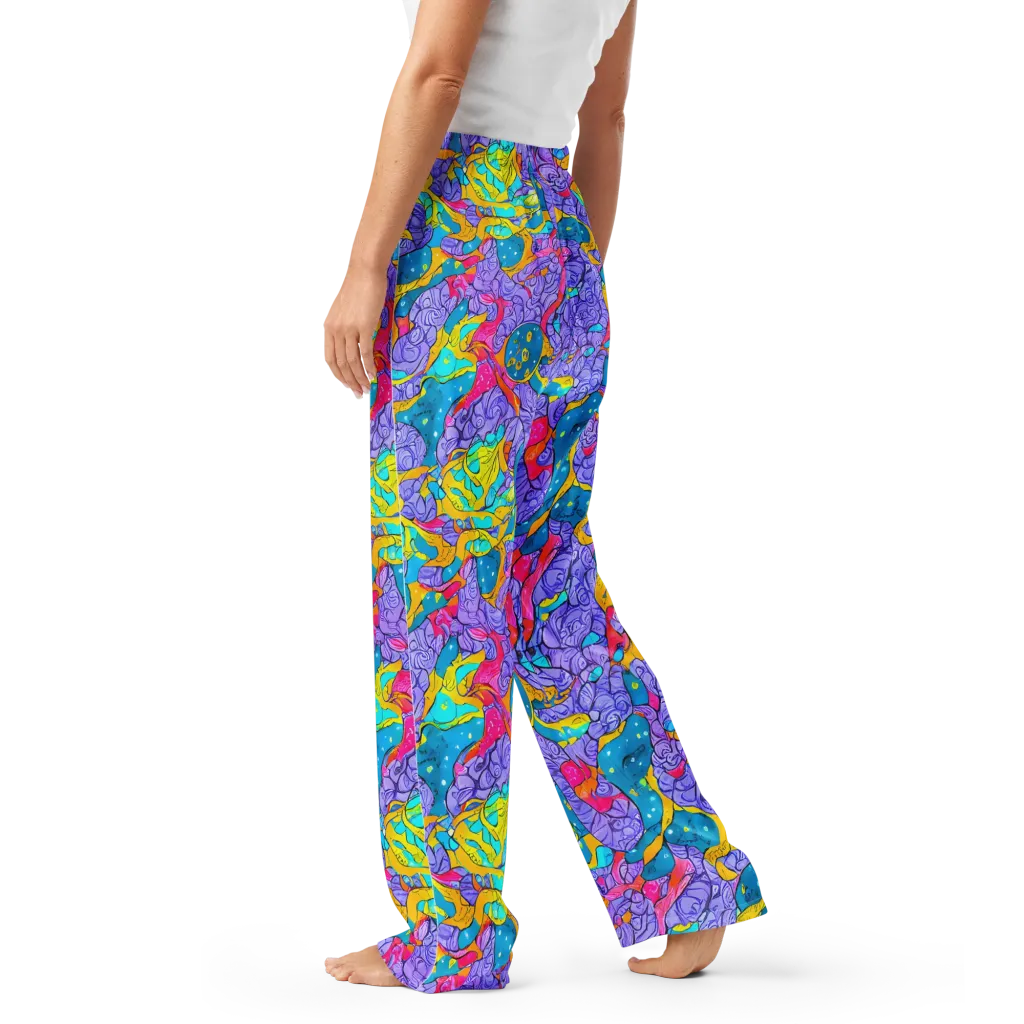 Lavender Lightning on Women's Pajama Pants — Left