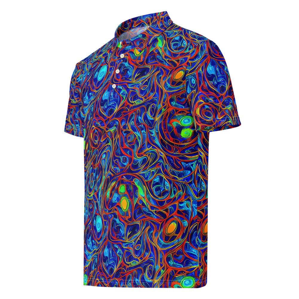 Arcane Swirl on Men's Slim Fit Polo Shirt — Left Front