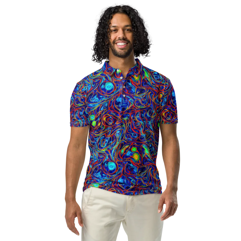 Arcane Swirl on Men's Slim Fit Polo Shirt — Front