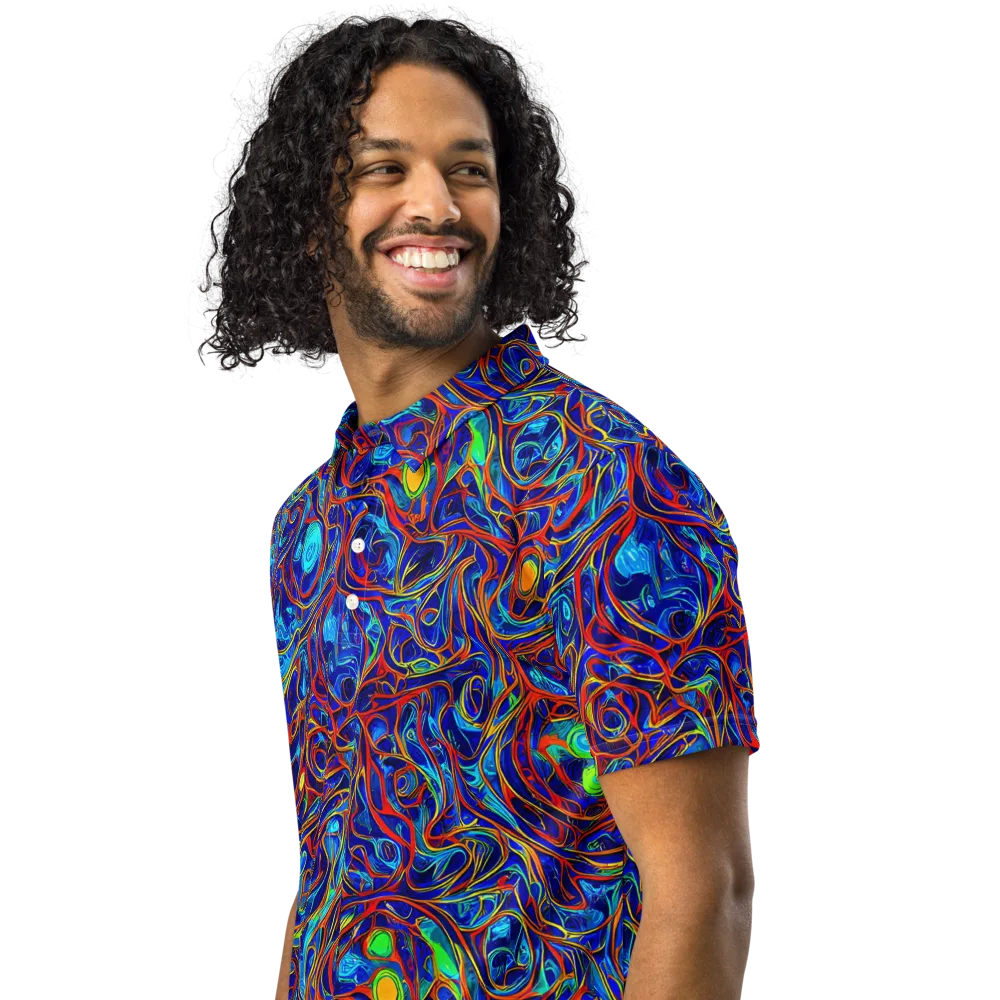 Arcane Swirl on Men's Slim Fit Polo Shirt — Left Front