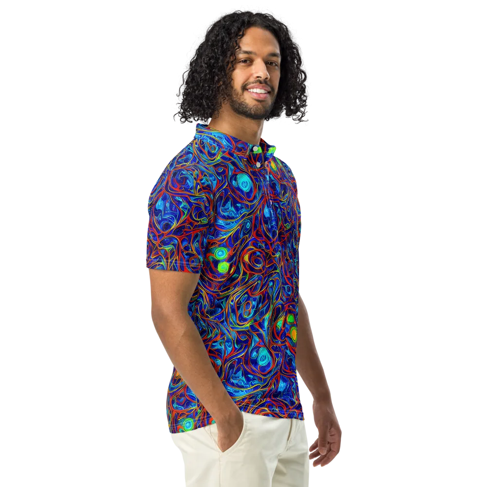 Arcane Swirl on Men's Slim Fit Polo Shirt — Right Front