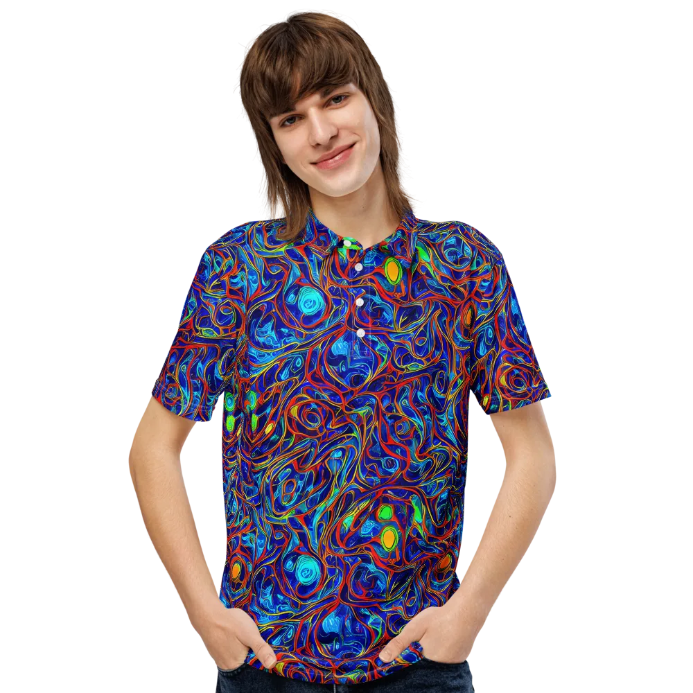 Arcane Swirl on Men's Slim Fit Polo Shirt — Front