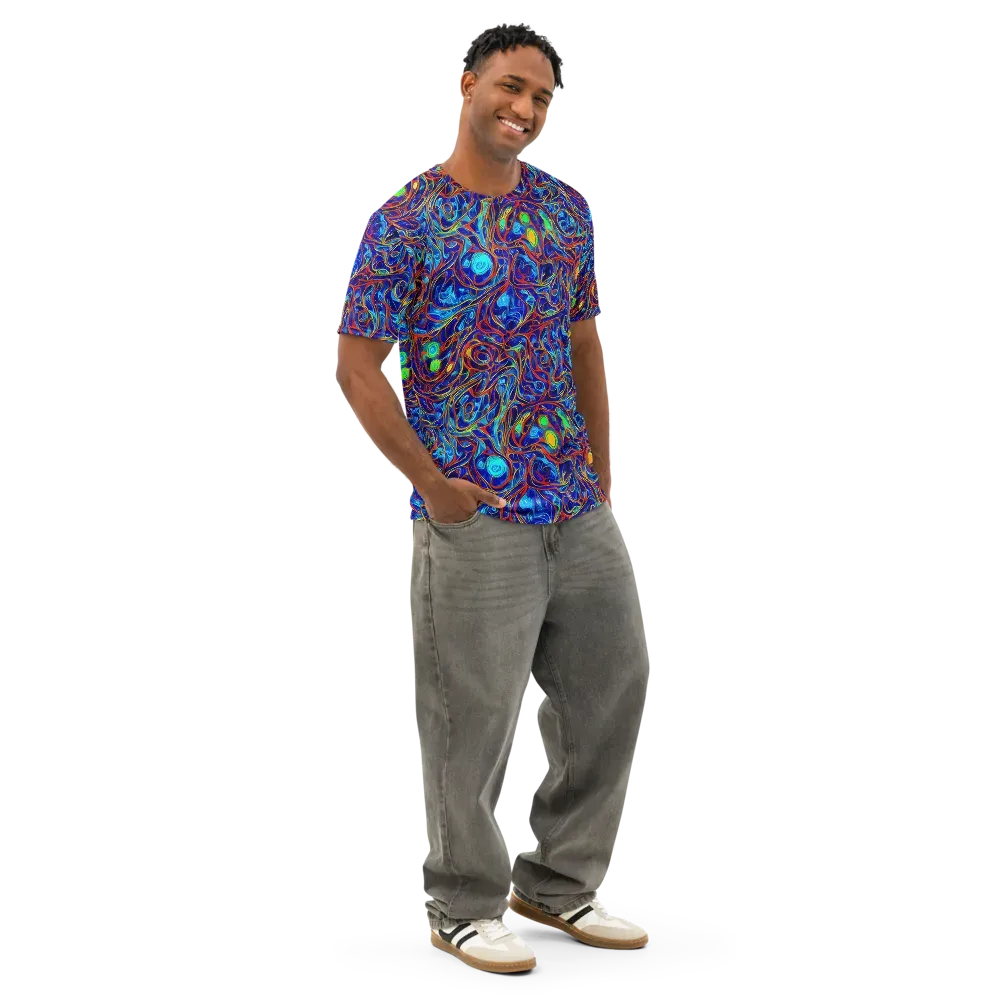 Arcane Swirl on Men's Cotton Crew Neck T-Shirt — Right Front