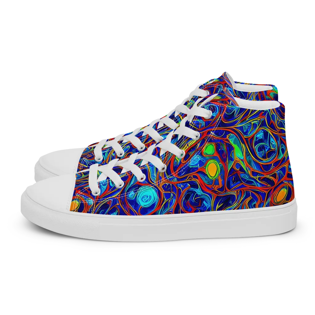 Arcane Swirl on Men's High Top Canvas Shoes — Left