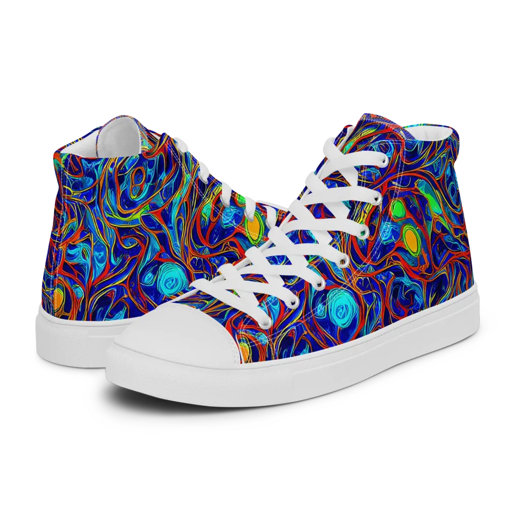 Arcane Swirl on Men's High Top Canvas Shoes — Left