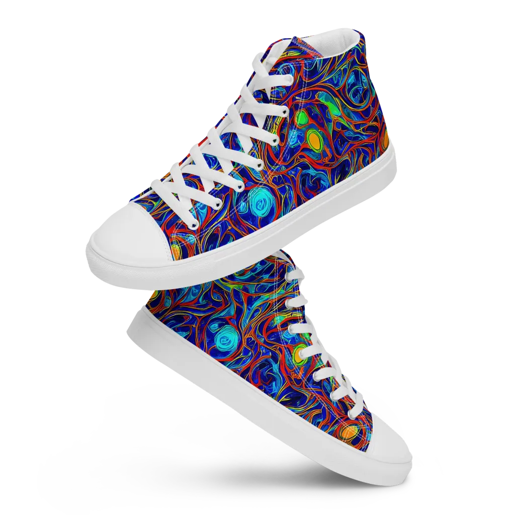 Arcane Swirl on Men's High Top Canvas Shoes — Front
