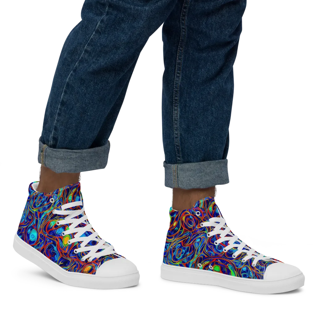 Arcane Swirl on Men's High Top Canvas Shoes — Right