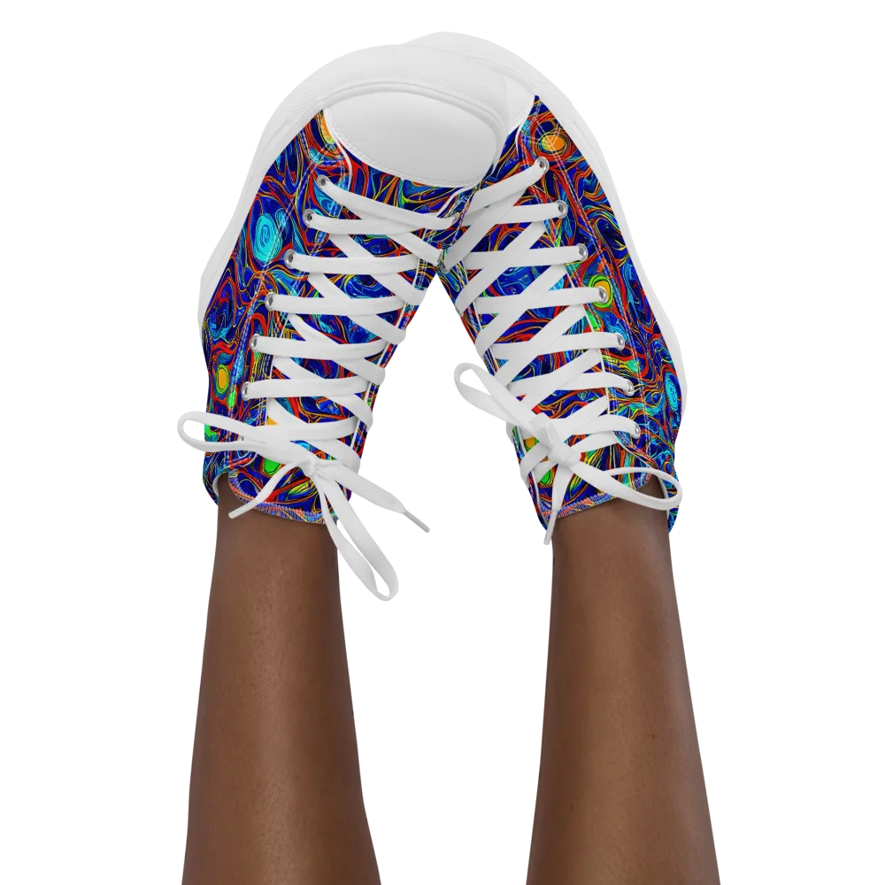 Arcane Swirl on Women's High Top Canvas Shoes — Front