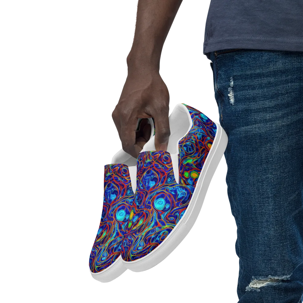Arcane Swirl on Men's Slip-On Canvas Shoes — Left Front