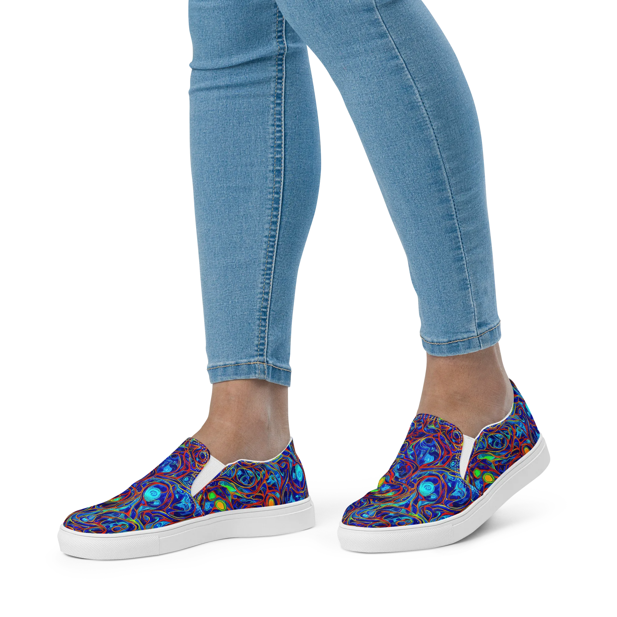 Arcane Swirl on Women's Slip-On Canvas Shoes — Front