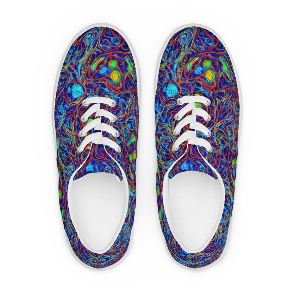 Arcane Swirl on Men's Lace-Up Canvas Shoes — Front