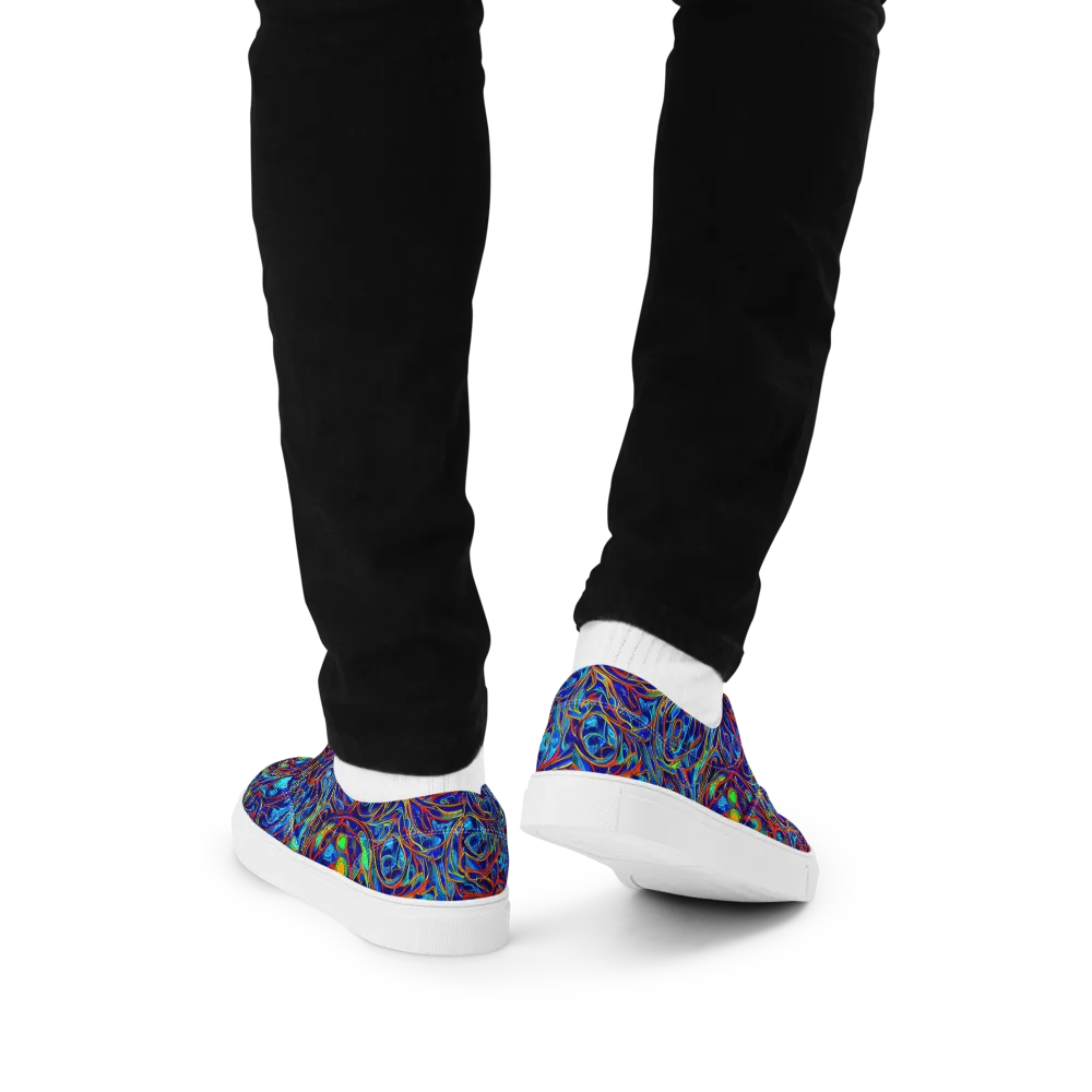 Arcane Swirl on Men's Lace-Up Canvas Shoes — Back