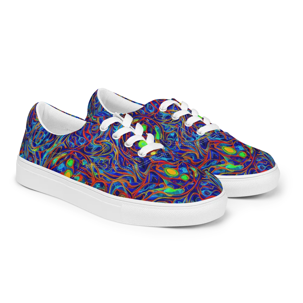 Arcane Swirl on Men's Lace-Up Canvas Shoes — Right Front