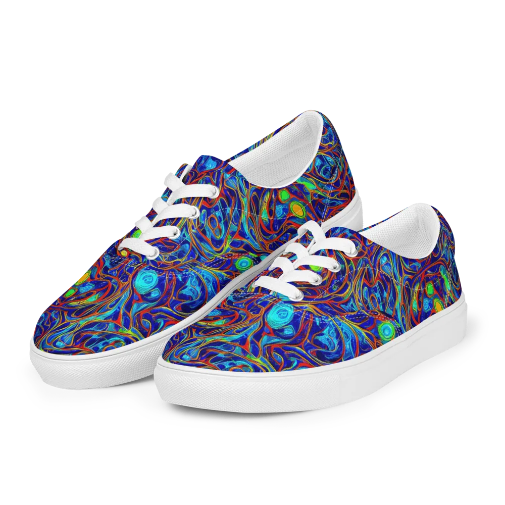 Arcane Swirl on Men's Lace-Up Canvas Shoes — Left Front