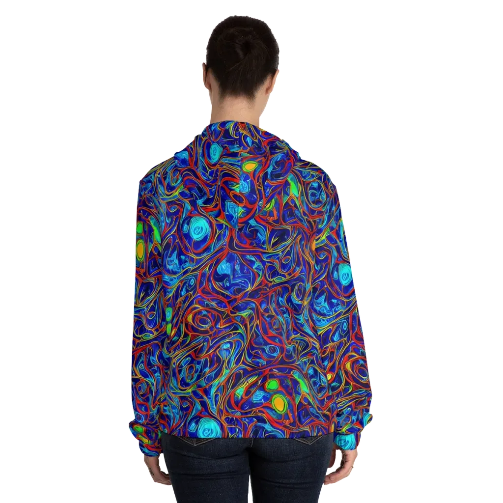 Arcane Swirl on Women's Full-Zip Hoodie — Back On Person