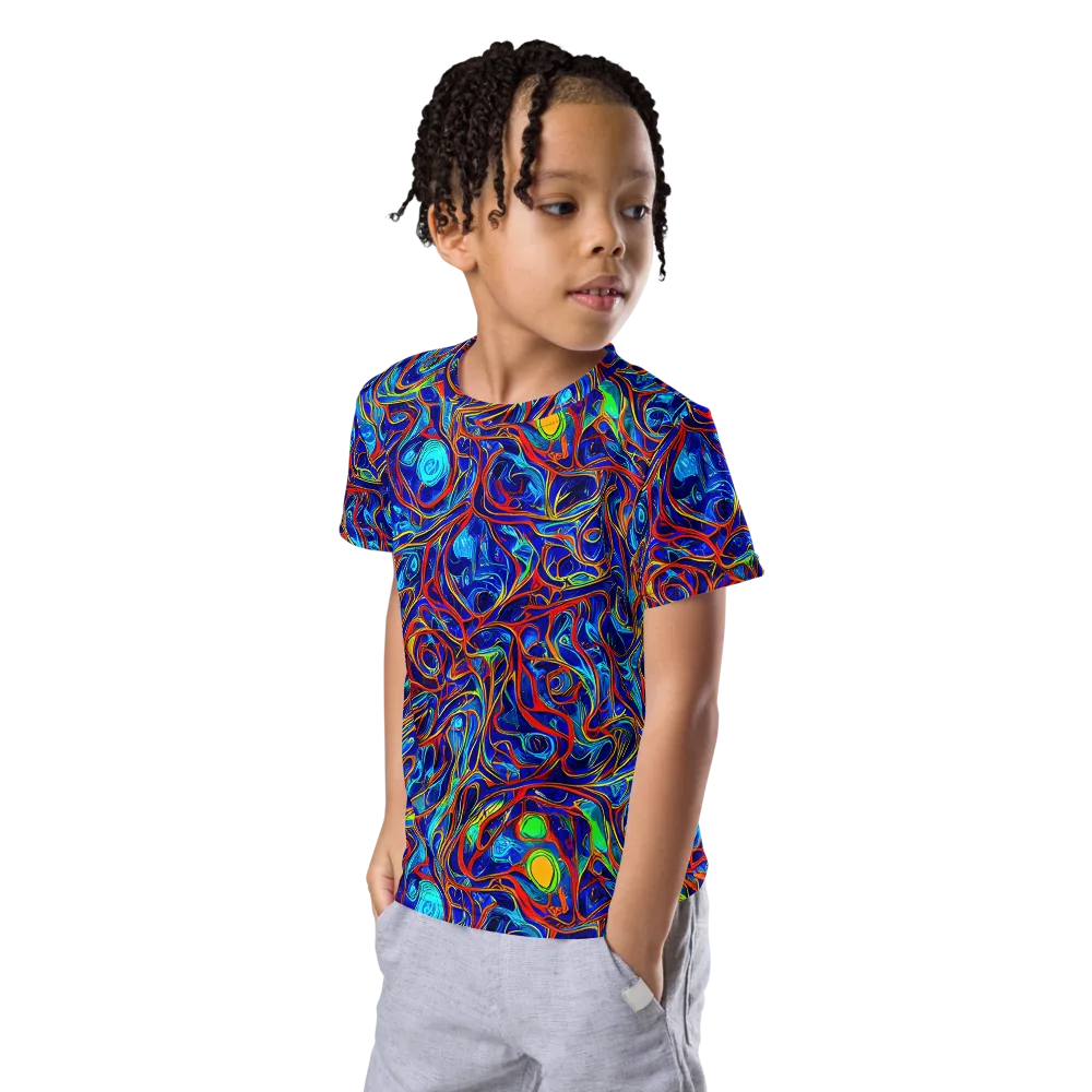 Arcane Swirl on Kids Crew Neck T-Shirt — Left Front