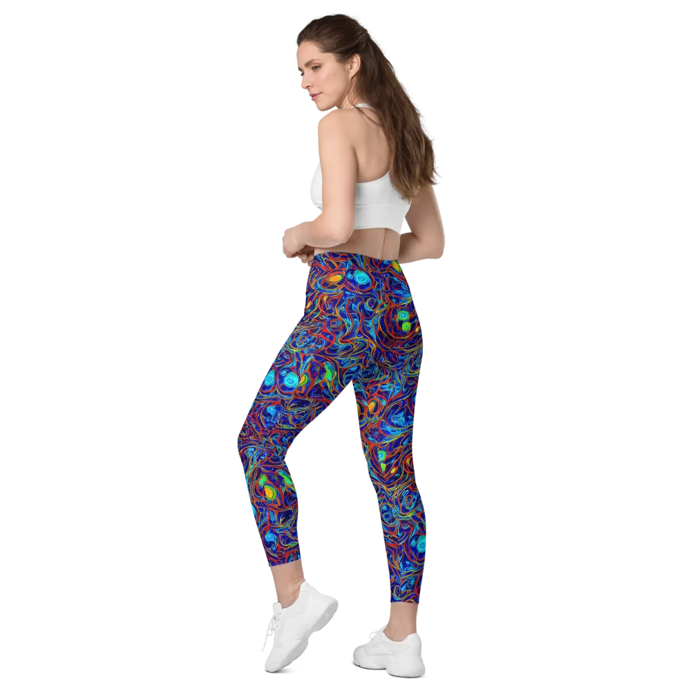 Arcane Swirl on Leggings with Pockets — Left Back