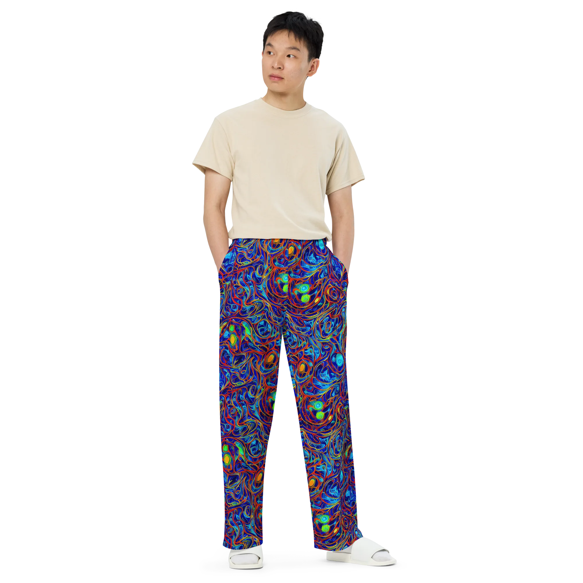 Arcane Swirl on Wide-Leg Pants — Front