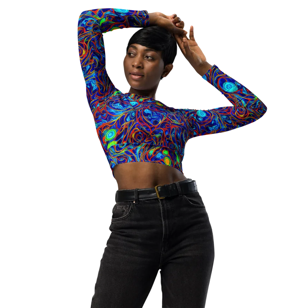 Arcane Swirl on Long Sleeve Crop Top — Front