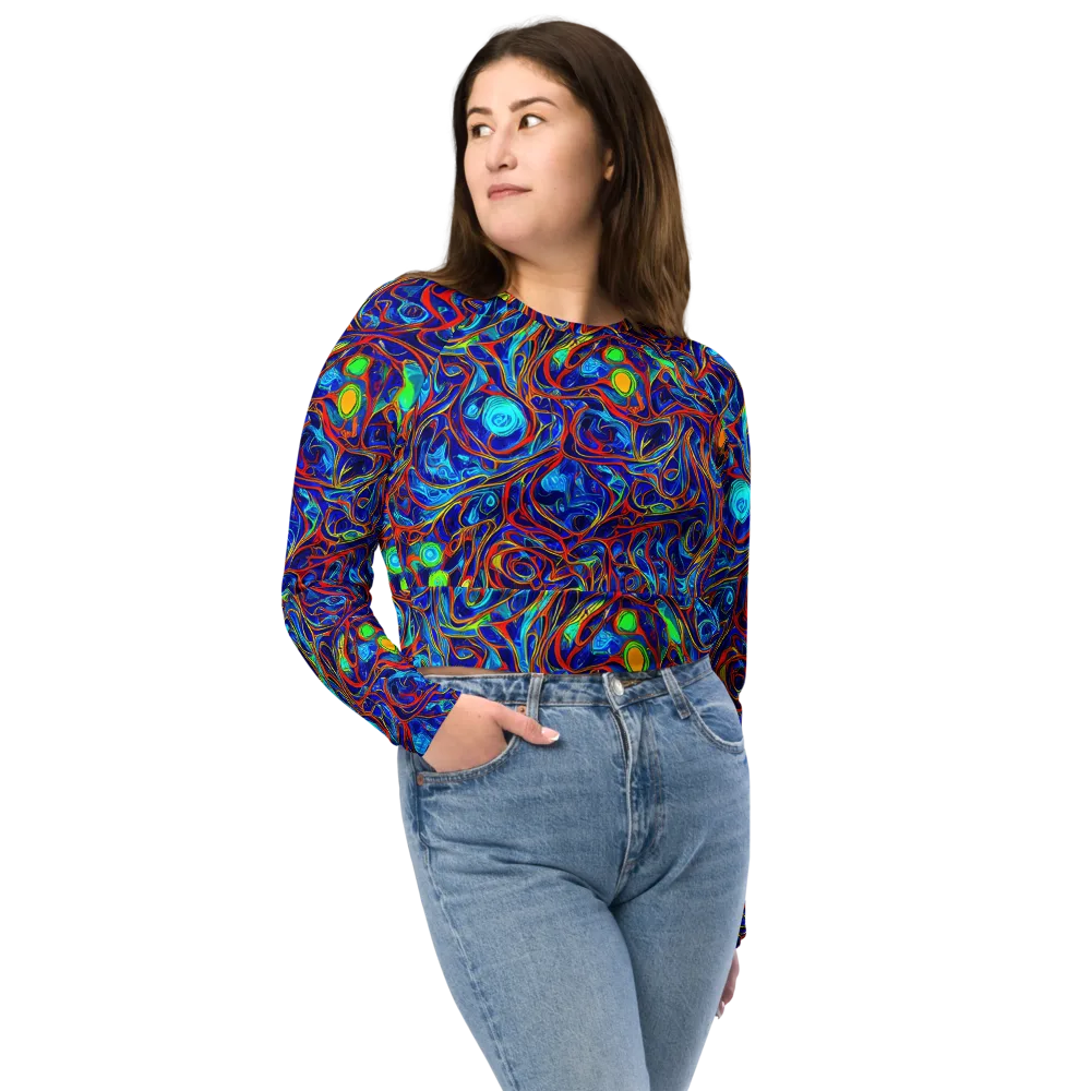 Arcane Swirl on Long Sleeve Crop Top — Front