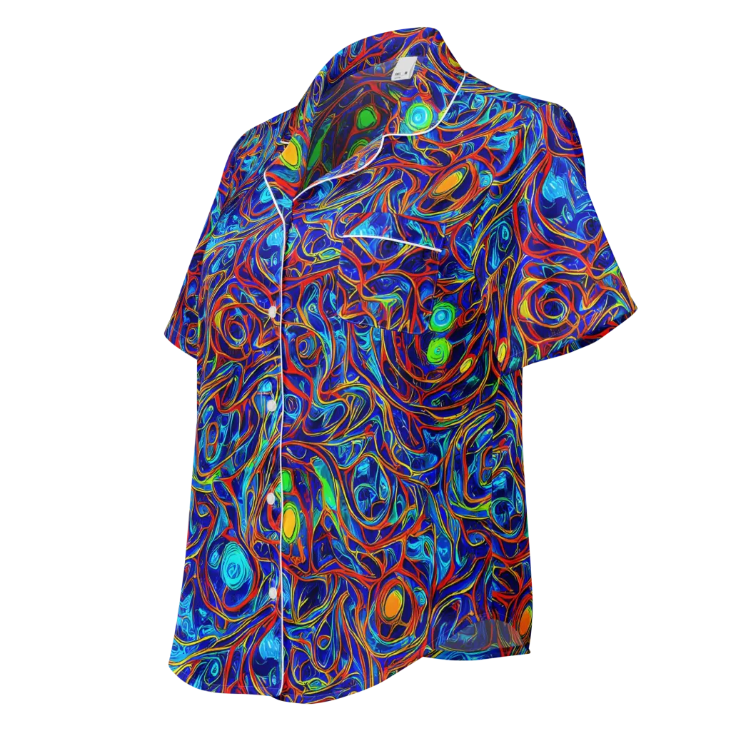 Arcane Swirl on Women's Short Sleeve Pajama Top — Left Front
