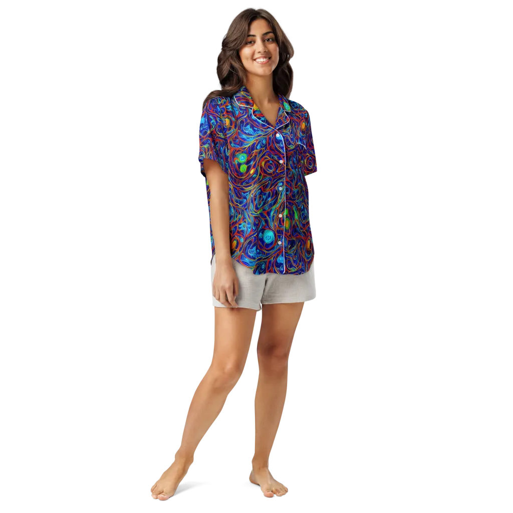 Arcane Swirl on Women's Short Sleeve Pajama Top — Front