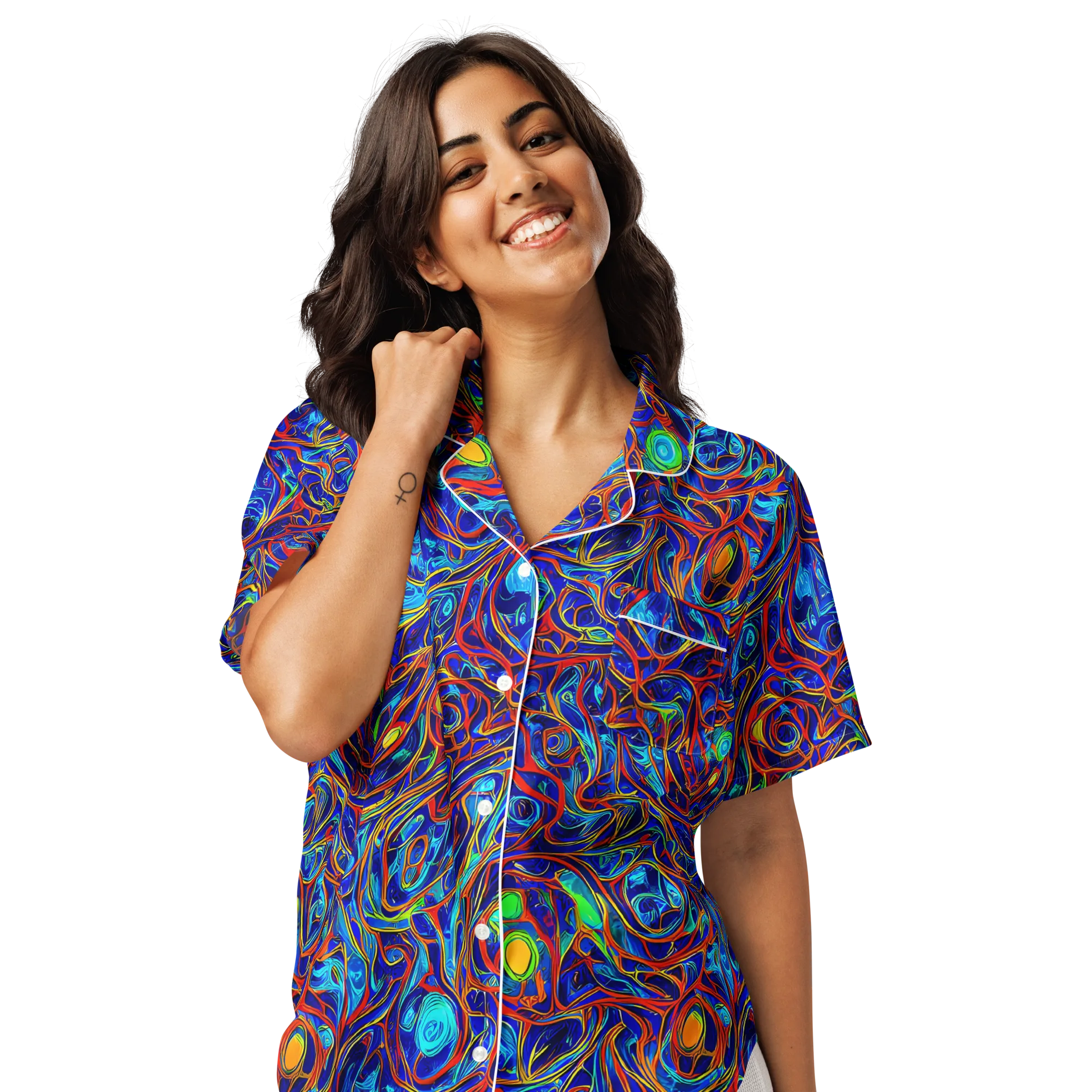 Arcane Swirl on Women's Short Sleeve Pajama Top — Front