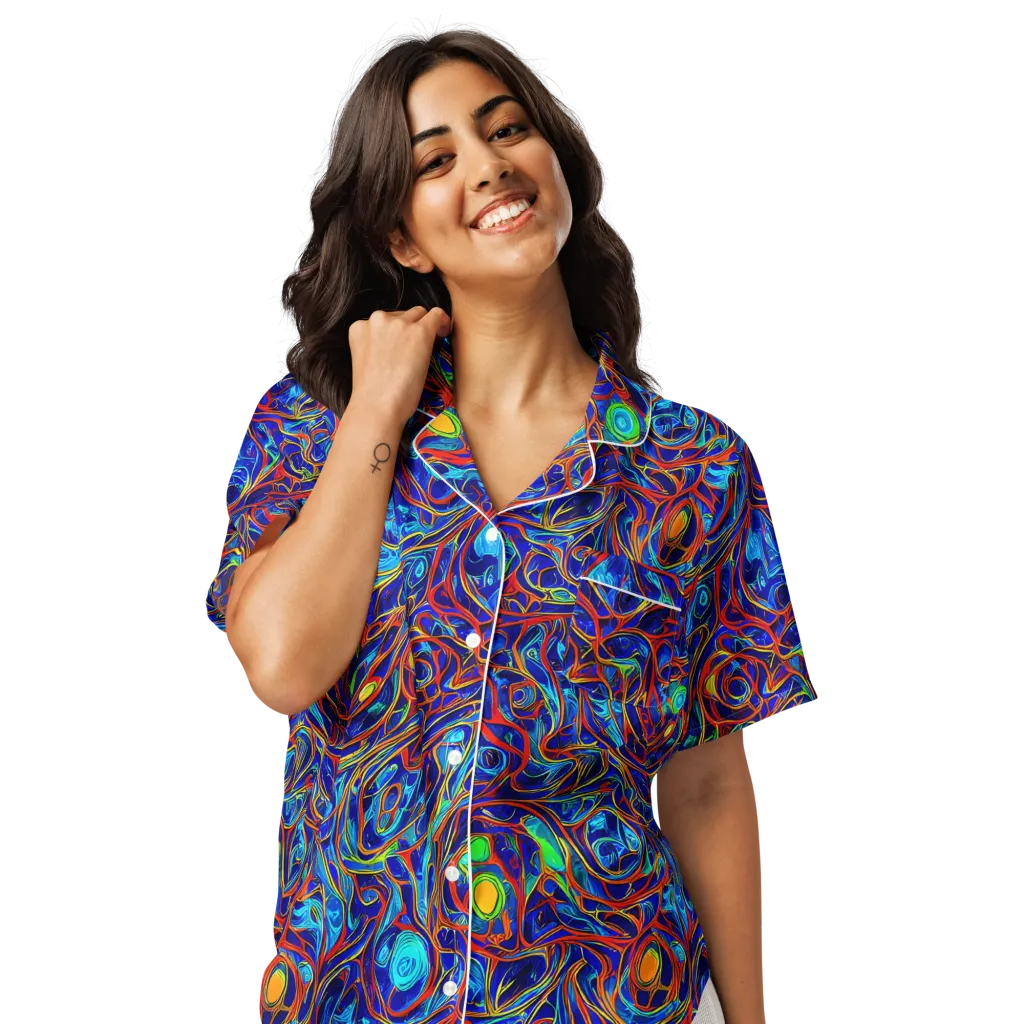 Arcane Swirl on Women's Short Sleeve Pajama Top — Front