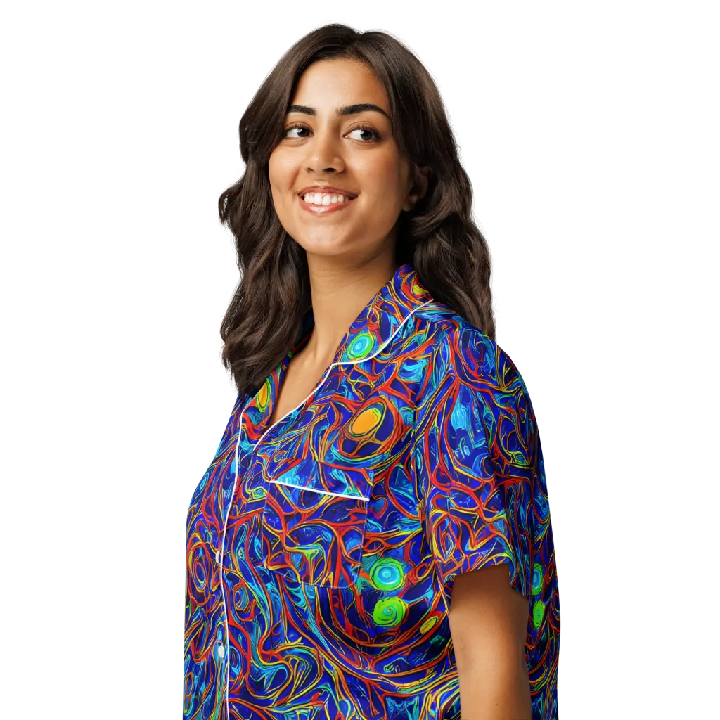 Arcane Swirl on Women's Short Sleeve Pajama Top — Left Front