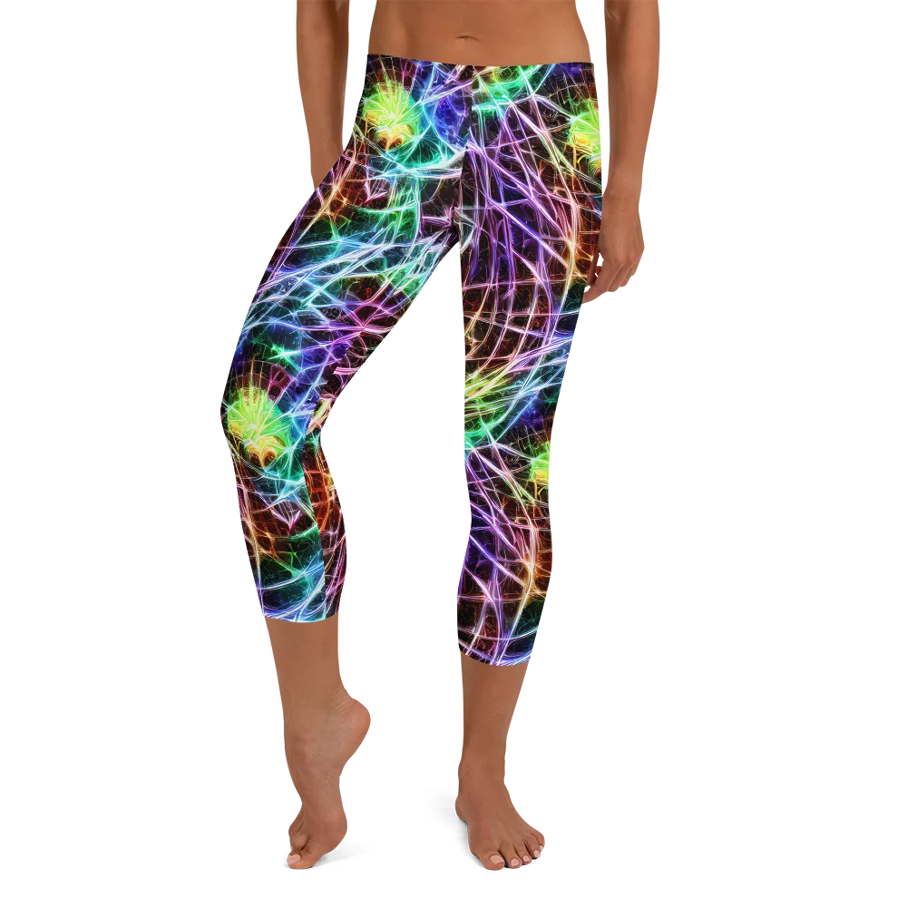Laser Thicket on Capri Leggings — Front