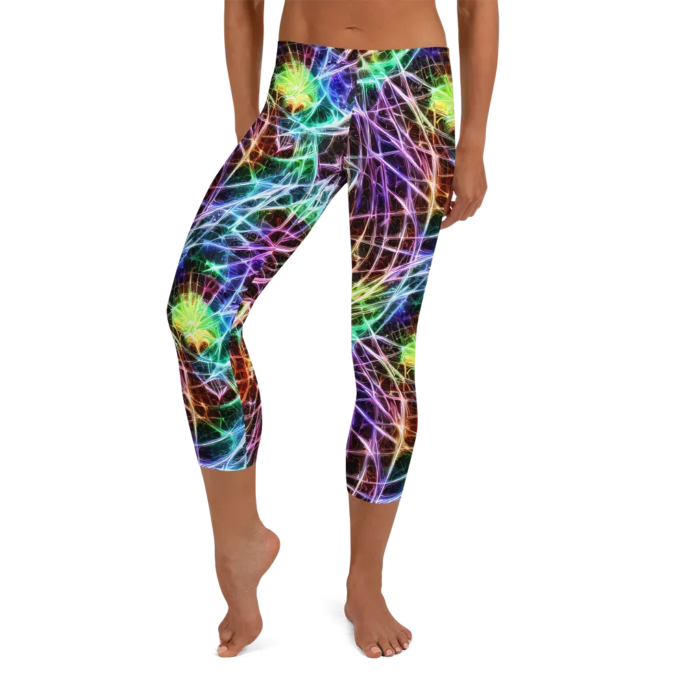 Laser Thicket on Capri Leggings — Front