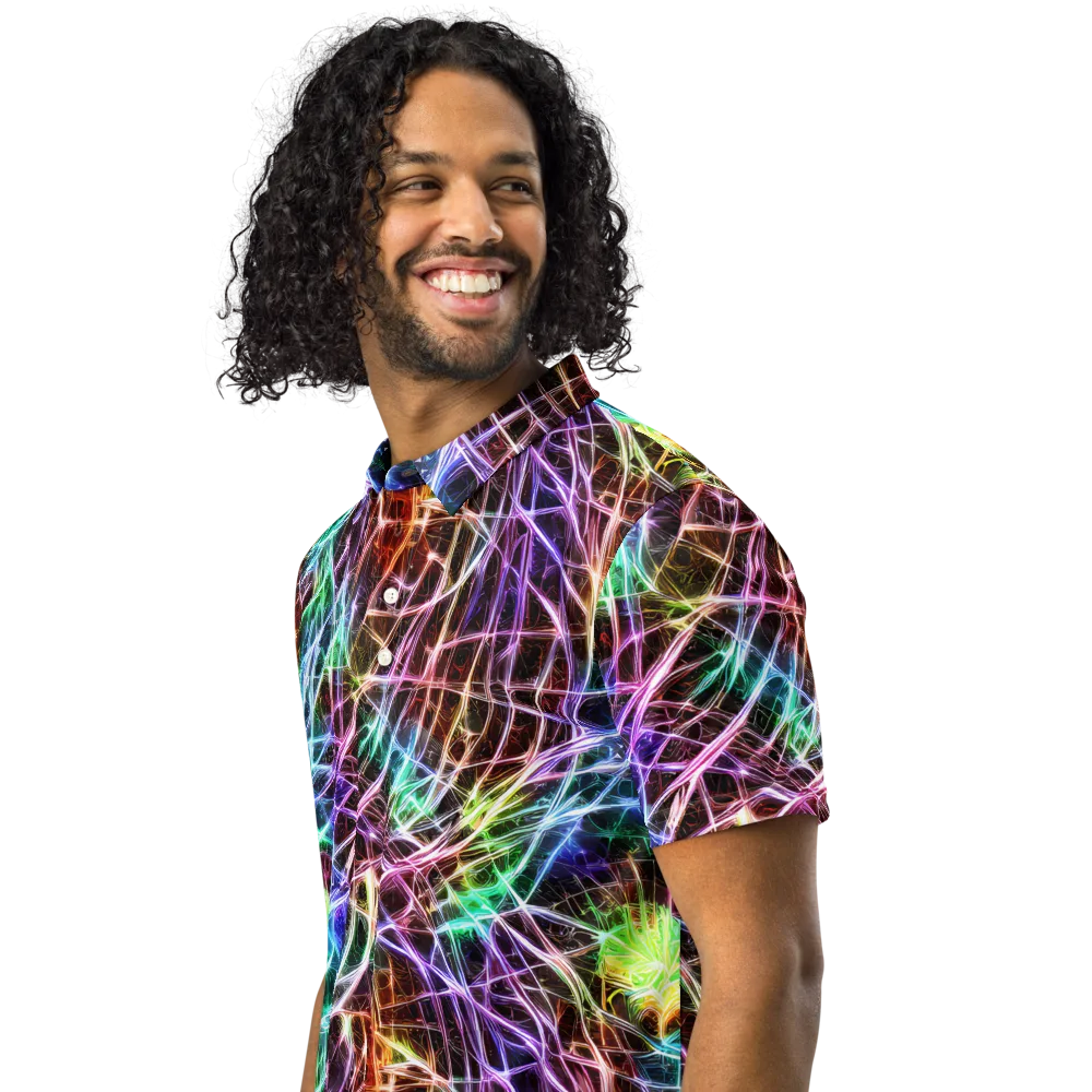 Laser Thicket on Men's Slim Fit Polo Shirt — Left Front