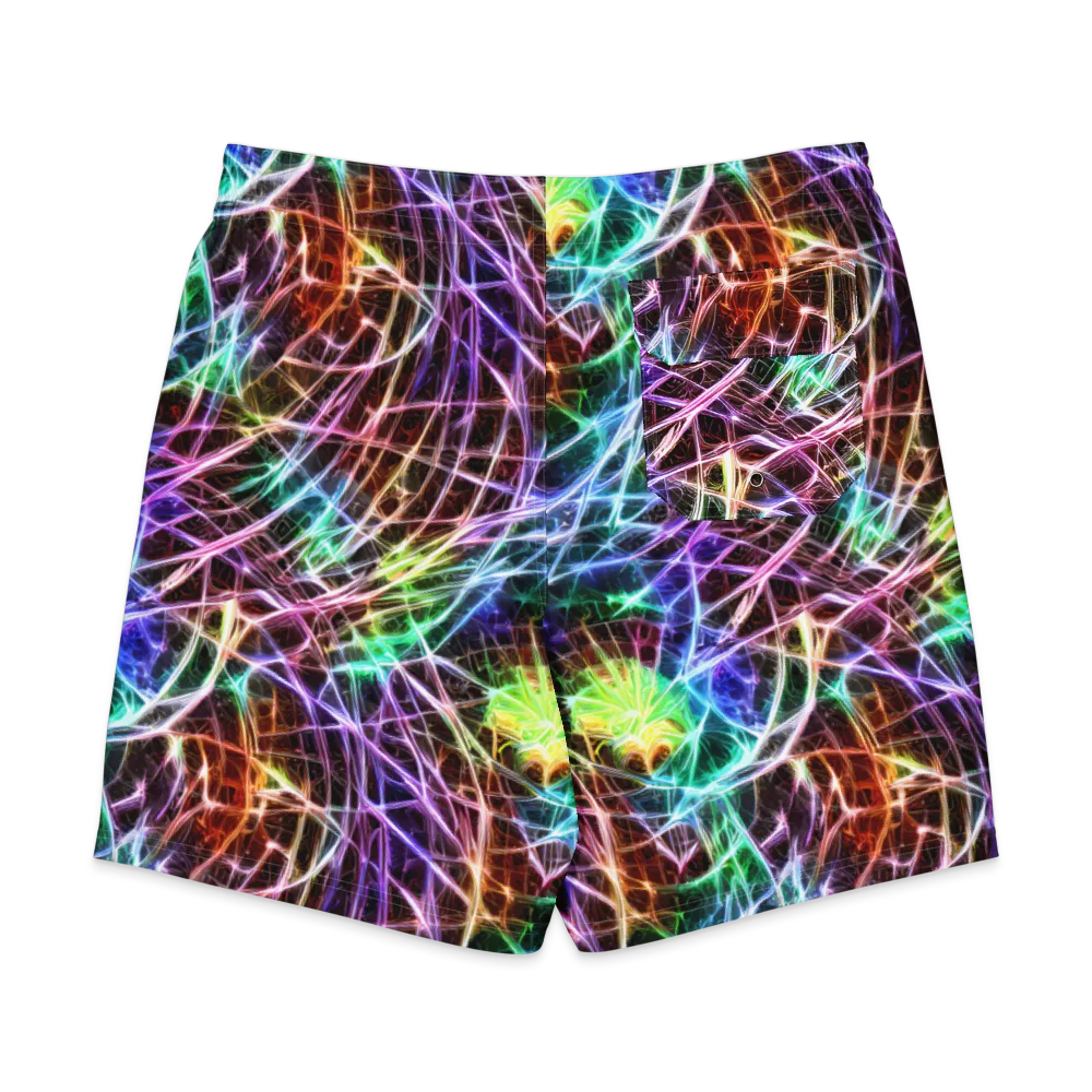 Laser Thicket on Men's Board Shorts — Back