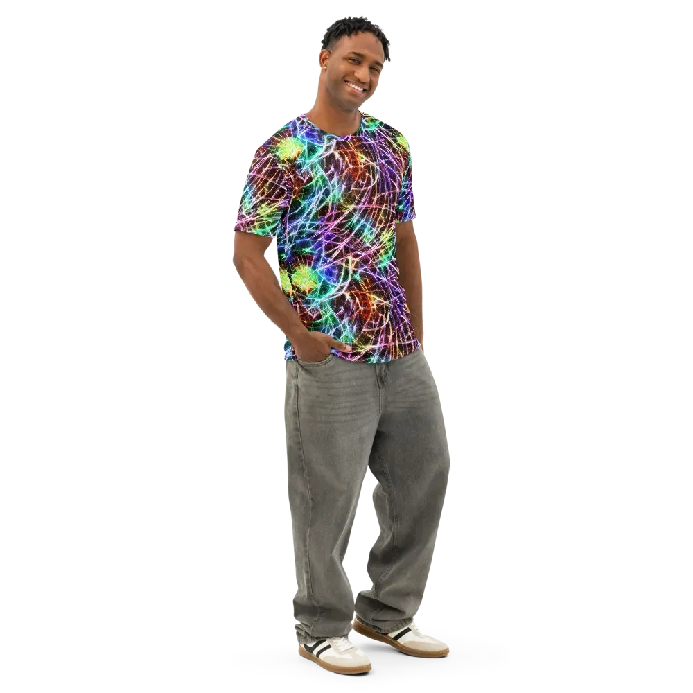 Laser Thicket on Men's Cotton Crew Neck T-Shirt — Right Front