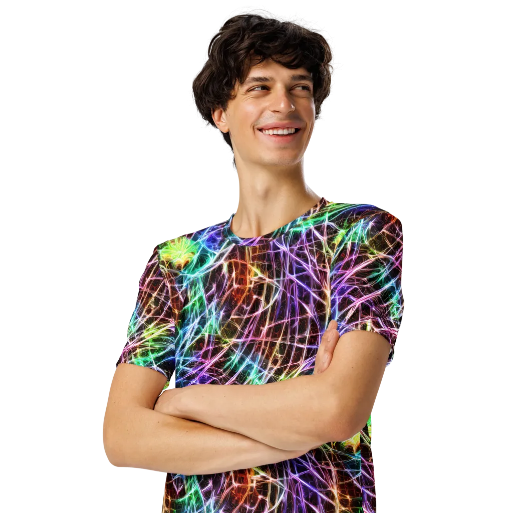 Laser Thicket on Men's Crew Neck T-Shirt — Left Front