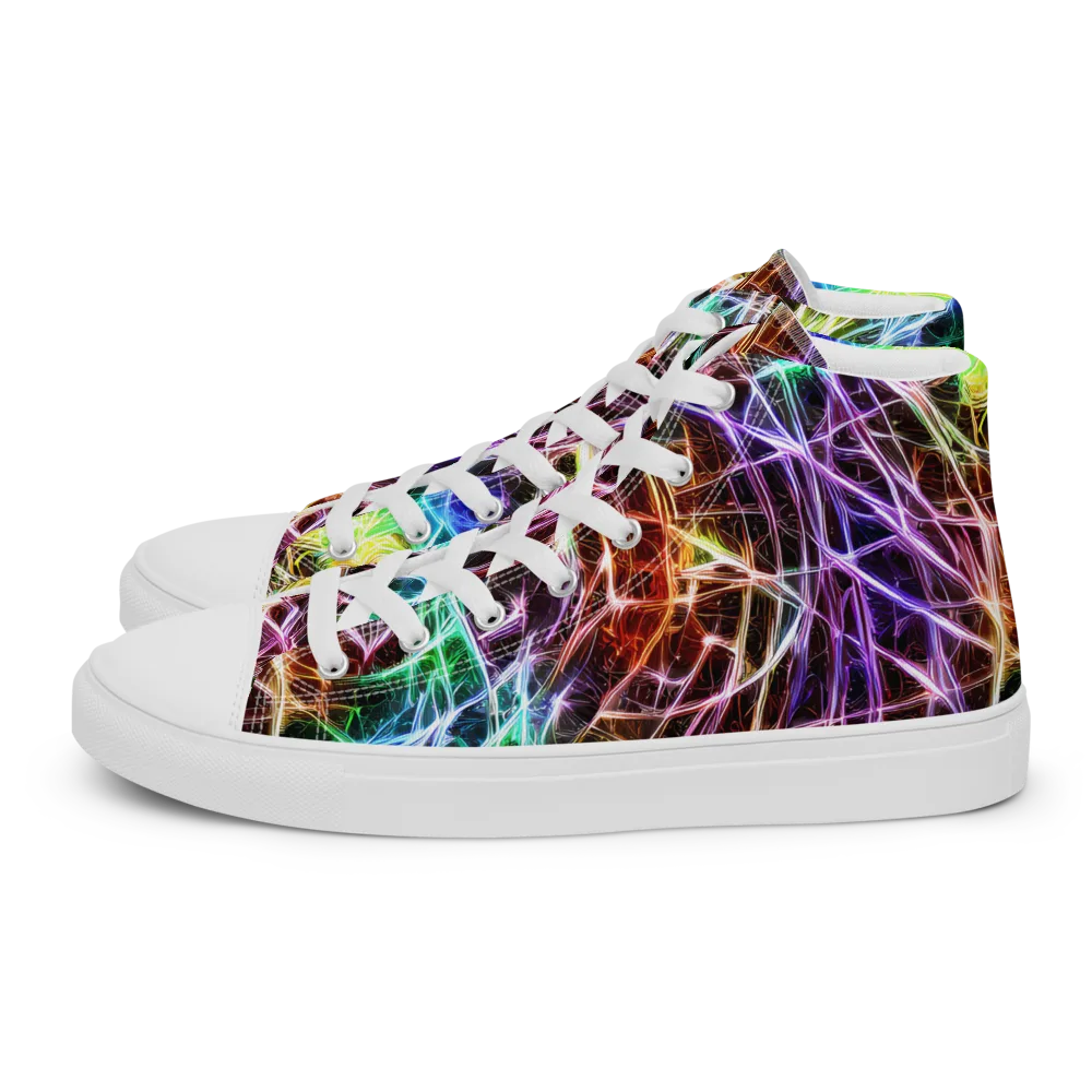 Laser Thicket on Men's High Top Canvas Shoes — Left