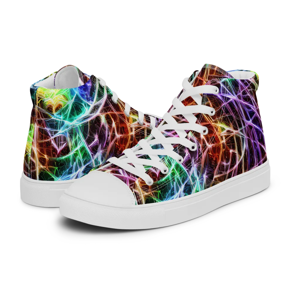 Laser Thicket on Men's High Top Canvas Shoes — Left