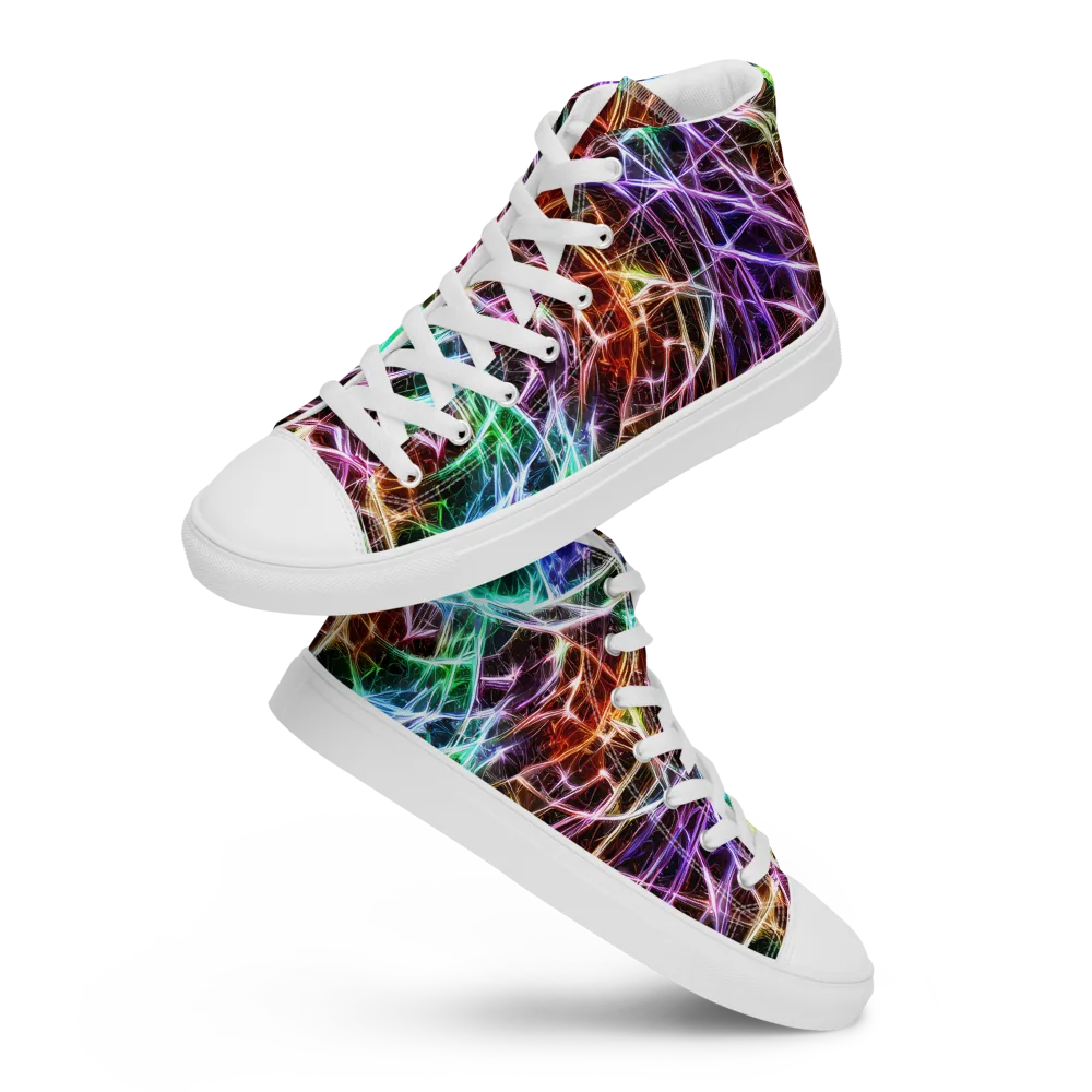 Laser Thicket on Men's High Top Canvas Shoes — Front