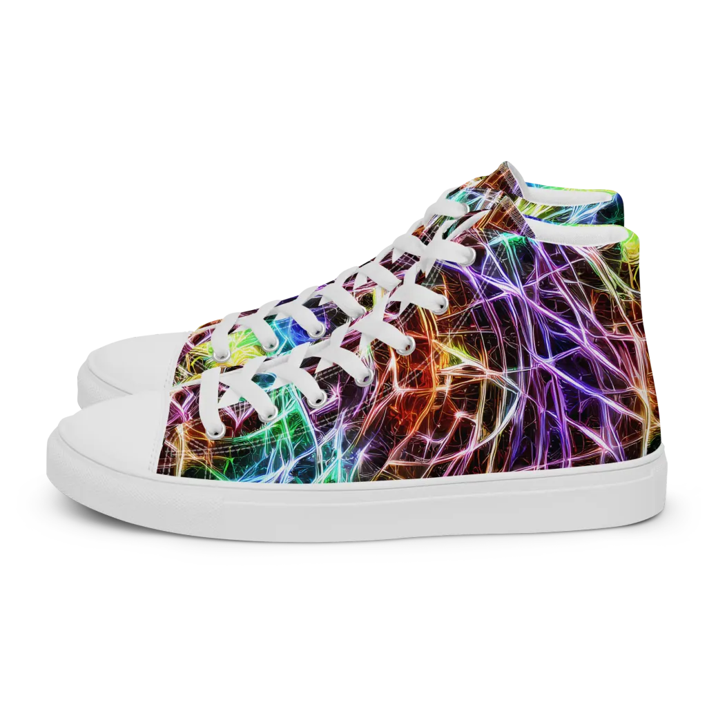 Laser Thicket on Women's High Top Canvas Shoes — Left