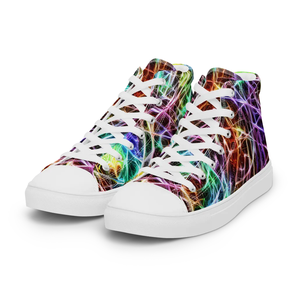 Laser Thicket on Women's High Top Canvas Shoes — Left Front