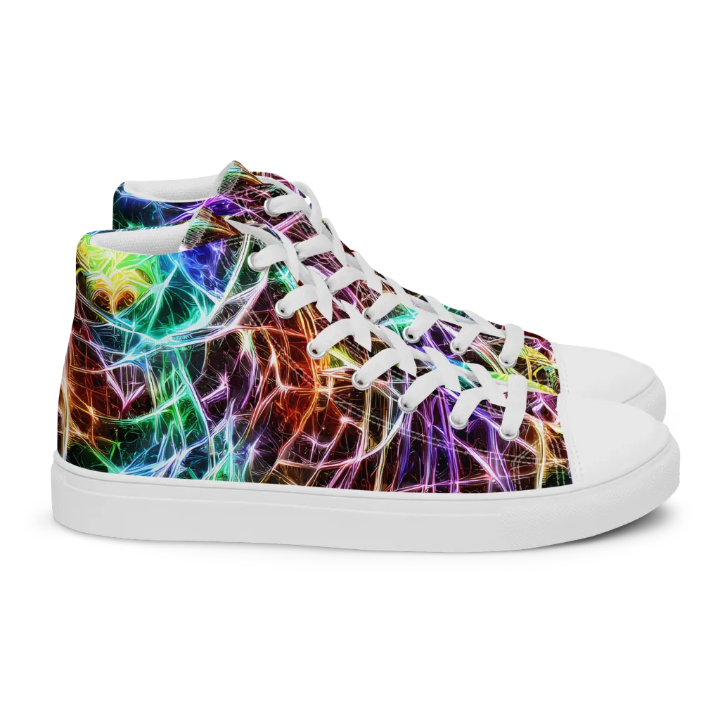 Laser Thicket on Women's High Top Canvas Shoes — Right