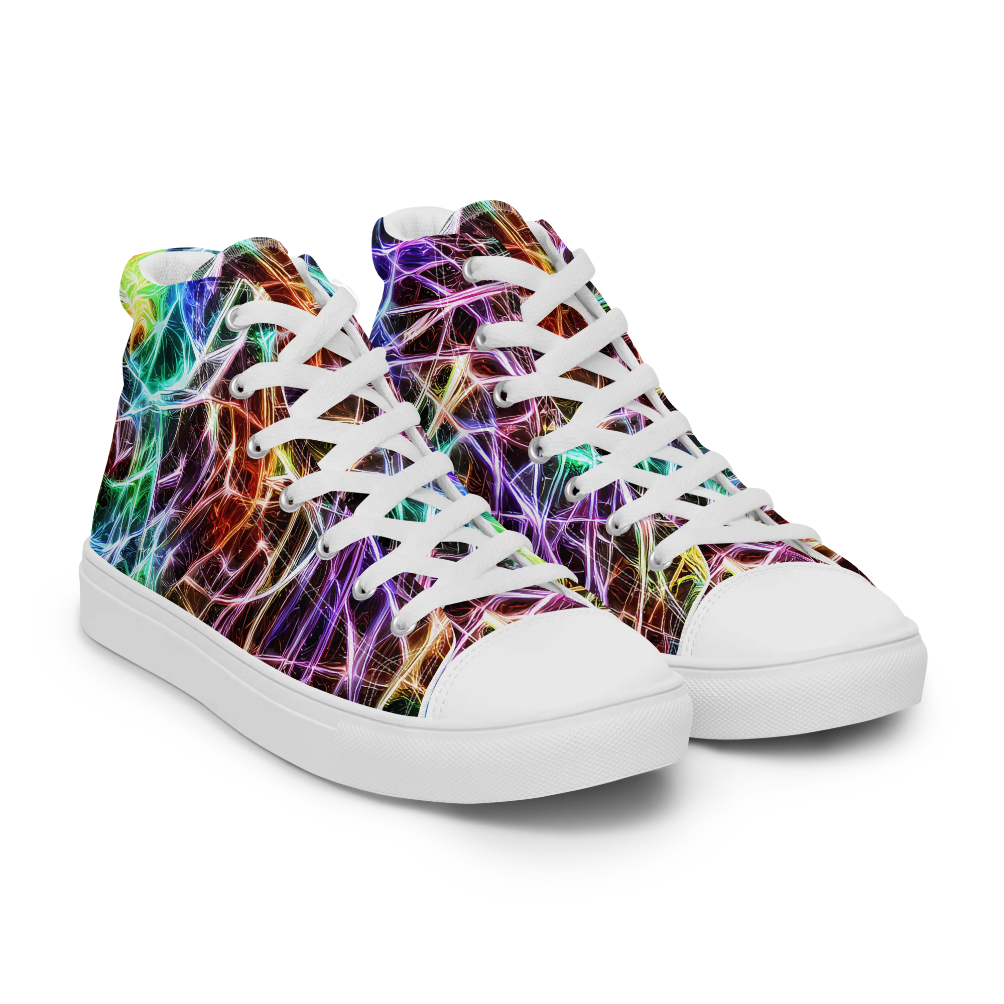 Laser Thicket on Women's High Top Canvas Shoes — Right Front