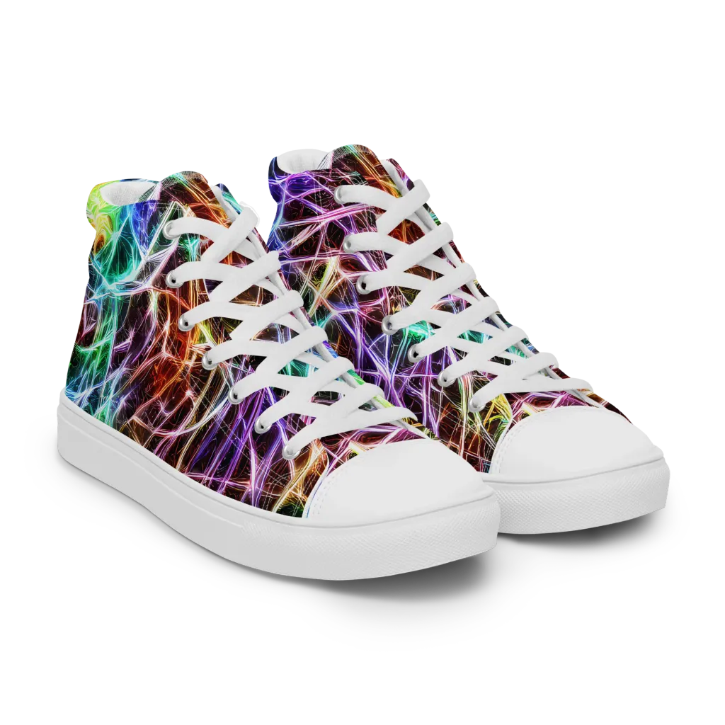 Laser Thicket on Women's High Top Canvas Shoes — Right Front