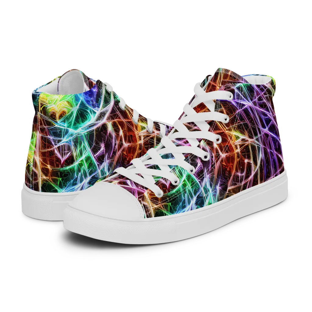 Laser Thicket on Women's High Top Canvas Shoes — Left