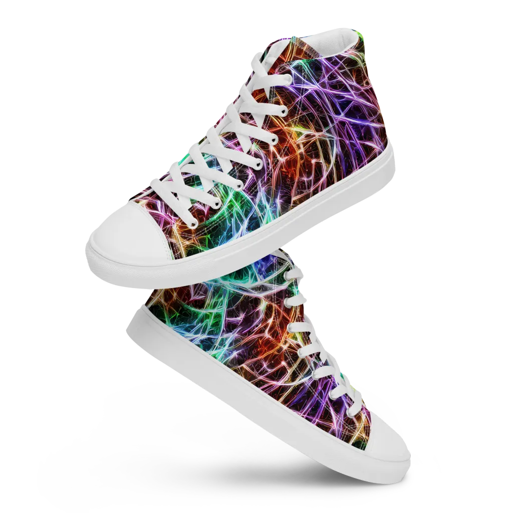 Laser Thicket on Women's High Top Canvas Shoes — Front